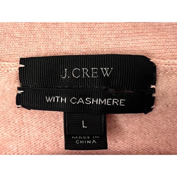 J. Crew Pink Cashmere Blend Pullover Cardigan Sweater Top Women's Size Large - Picture 4 of 10